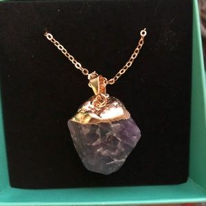 Amethyst Necklace on gold plated chain